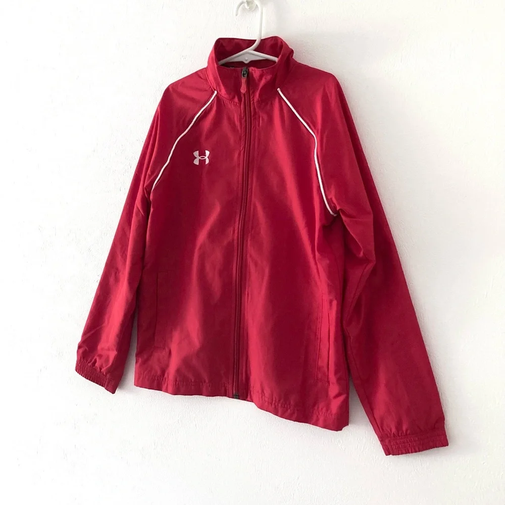 NWOT Under Armour Youth Advance Warm-Up Jacket Red Size S